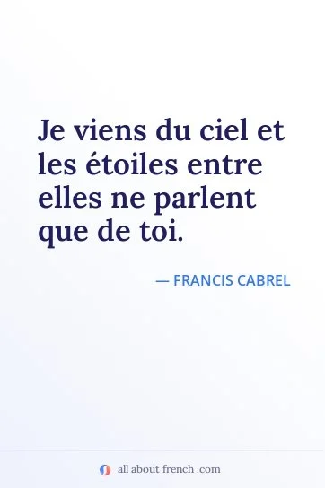 aesthetic french quote viens du ciel etoiles entre elles