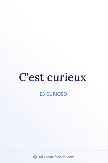 frase francesa estética c'est curieux