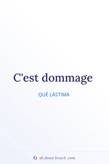 cita estética en francés c'est dommage