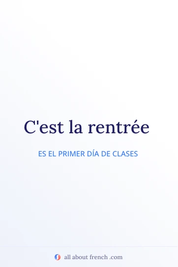 frase estética en francés cest la rentree