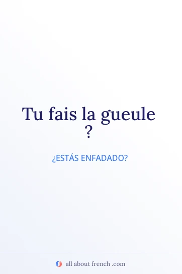 cita francesa estética faire la gueule