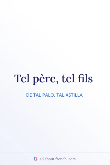 cita estética en francés tel pere tel fils