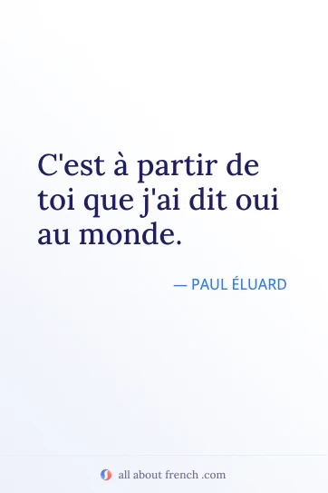 citazione francese estetica a partir de toi que jai dit oui au monde