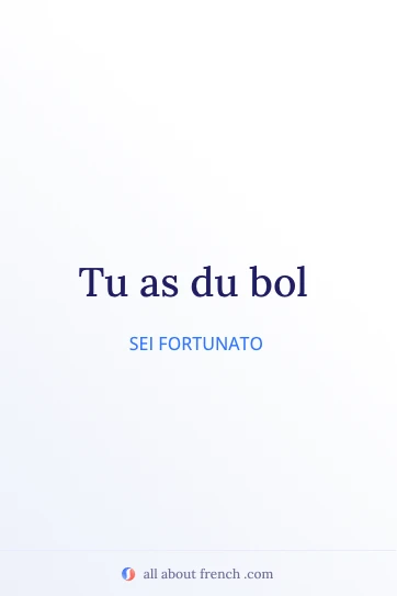 citazione francese estetica avoir du bol
