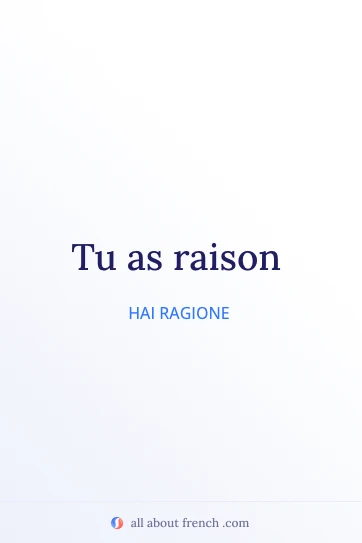 citazione francese estetica avoir raison