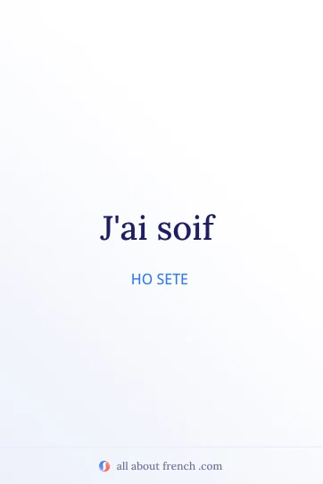 frase francese estetica su avoir soif