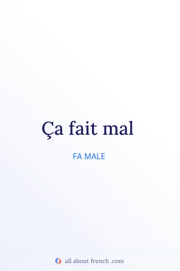 citazione francese estetica ça fait mal