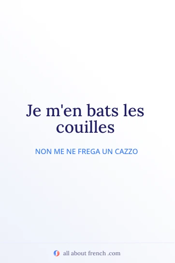 bellissima citazione francese je men bats les couilles