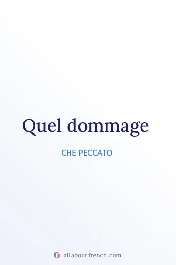 citazione francese estetica quel dommage