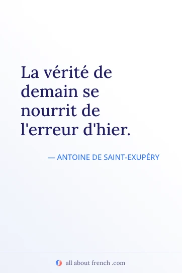 citazione francese estetica verite demain nourrit erreur hier