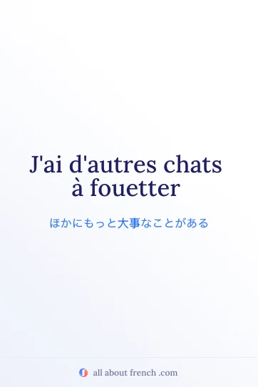 おしゃれなフランス語の名言 autres chats a fouetter