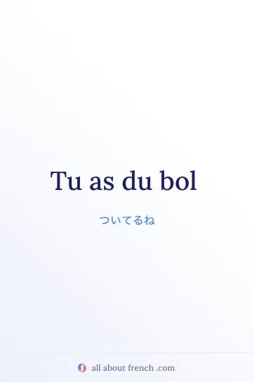 フランス語の名言風イラスト avoir du bol