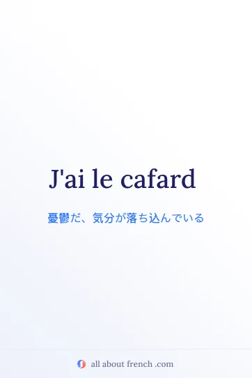 おしゃれなフランス語の表現 avoir le cafard