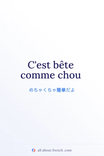 おしゃれなフランス語の表現 bete comme chou