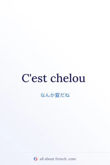 おしゃれなフランス語の言葉 c'est chelou