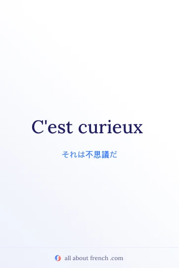 おしゃれなフランス語フレーズ「cest curieux」