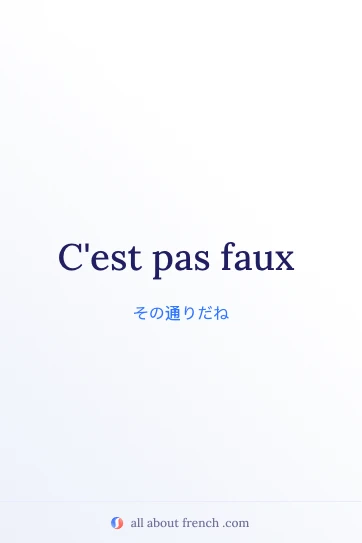 フランス語のおしゃれな名言 c'est pas faux