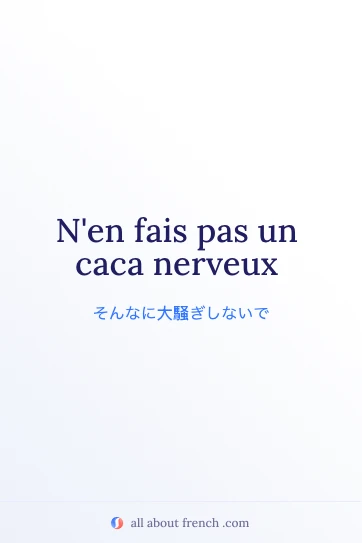 faire caca nerveux を表すおしゃれなフランス語の名言画像