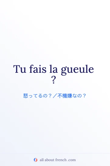 faire la gueule を使ったおしゃれなフランス語の名言