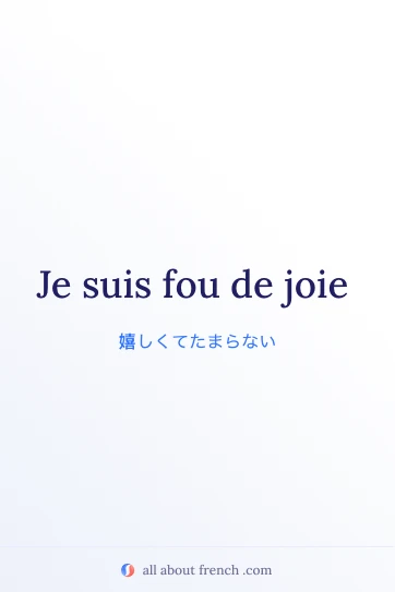 フランス語のおしゃれな名言 fou de joie
