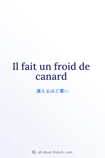 froid de canard のおしゃれなフランス語の名言画像
