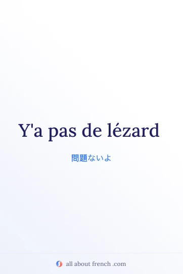 おしゃれなフランス語の表現 pas de lezard