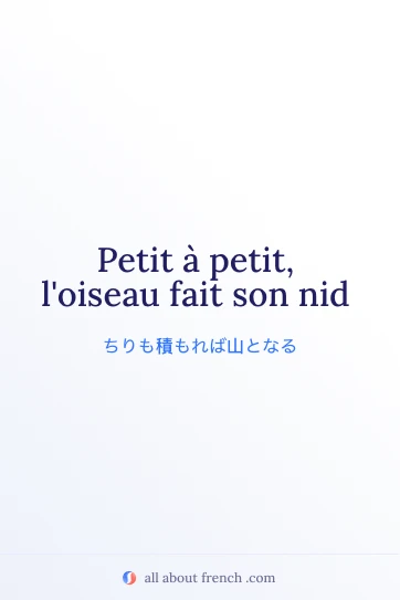 おしゃれなフランス語の名言 petit a petit loiseau fait son nid