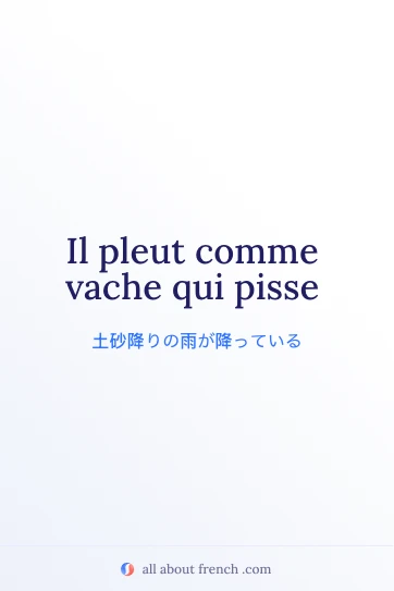 フランス語の名言 pleut comme vache qui pisse のおしゃれなイメージ