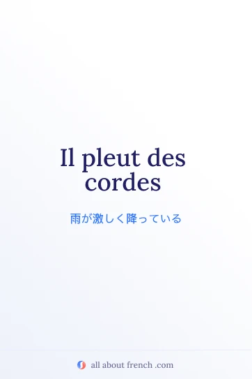 フランス語の素敵な表現 pleuvoir des cordes