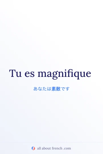 おしゃれなフランス語の言葉 tu es magnifique