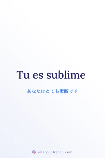 おしゃれなフランス語の言葉 tu es sublime