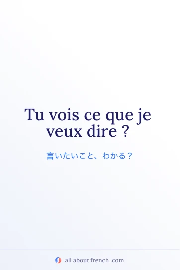 おしゃれなフランス語フレーズ vois ce que je veux dire のイメージ