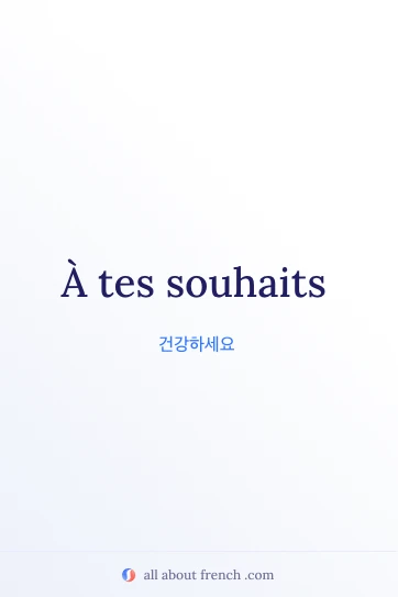 감성적인 프랑스어 명언 à tes souhaits