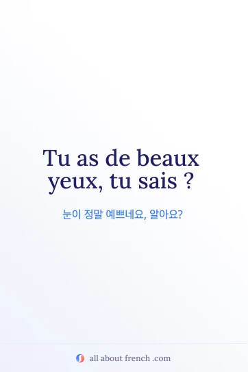 감성적인 프랑스어 문구 beaux yeux tu sais