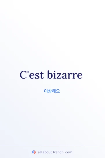 감성 프랑스어 명언 cest bizarre