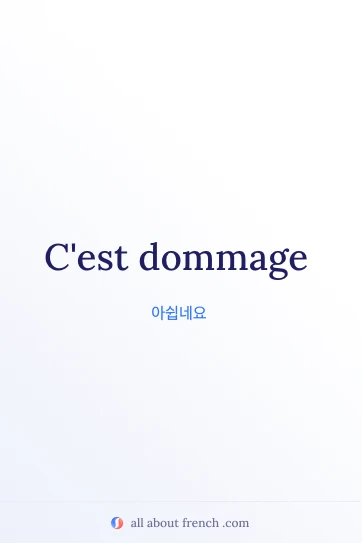 미적 감각이 돋보이는 프랑스어 명언 cest dommage