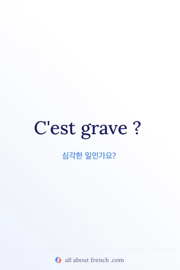감성 프랑스어 문구 cest grave