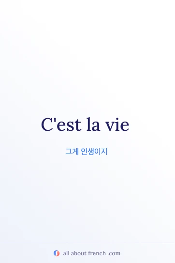 멋진 프랑스어 명언 cest la vie
