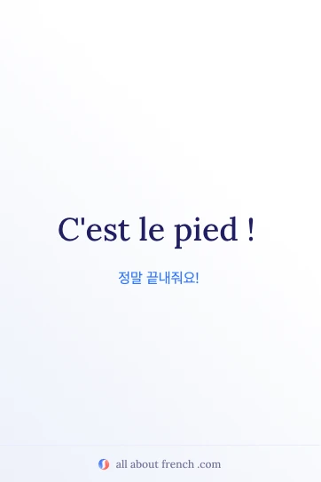 미적 감각이 돋보이는 프랑스어 명언 cest le pied