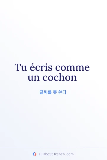 프랑스어 표현 ecrire comme un cochon 감성 이미지