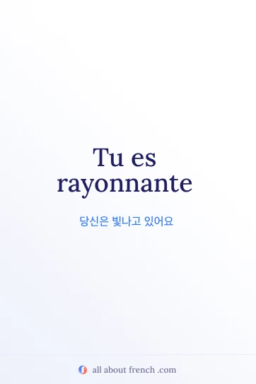 미적인 프랑스어 명언 etre rayonnante