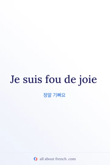 감성적인 프랑스어 명언 fou de joie
