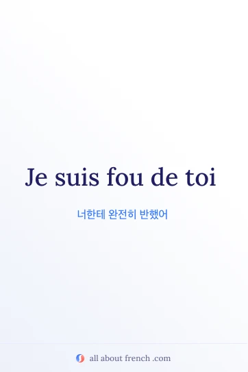 fou de toi 문구가 담긴 감성 프랑스어 명언