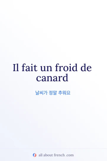 감성적인 프랑스어 명언 froid de canard