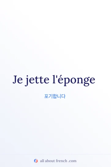감성적인 프랑스어 명언 je jette leponge