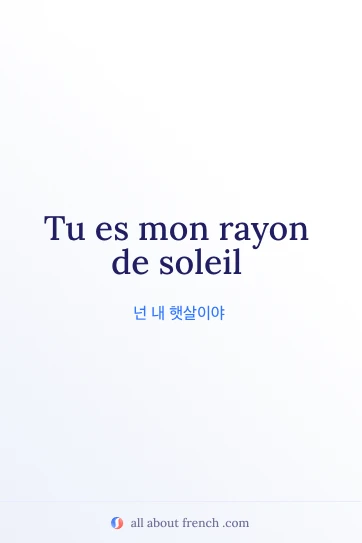 감성적인 프랑스어 명언 mon rayon de soleil