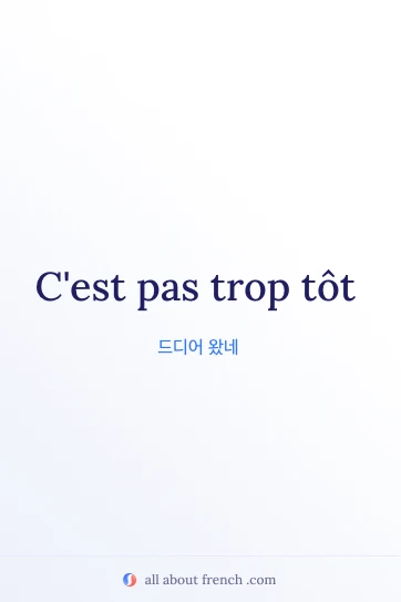 아름다운 프랑스어 명언 pas trop tot