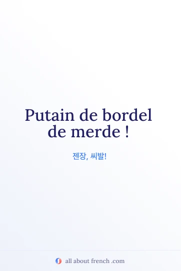 미적인 프랑스어 명언 putain de bordel de merde