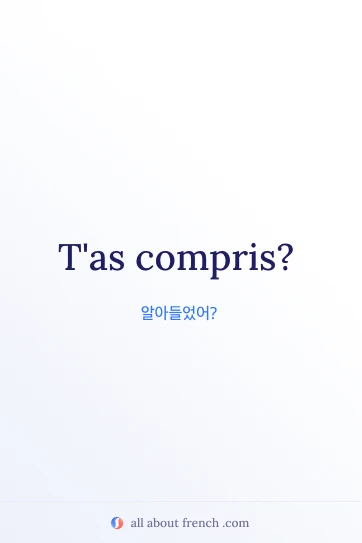 감각적인 프랑스어 표현 tas compris