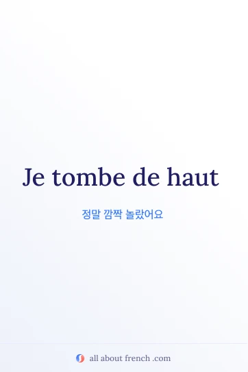 tomber de haut 표현이 담긴 감각적인 프랑스어 명언